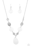 DEW What You Wanna DEW - White Necklace - Paparazzi Accessories Necklace Bedazzle Me Pretty Mobile Fashion Boutique