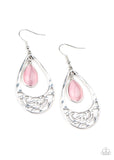 DEW You Feel Me? - Pink Earrings - Paparazzi Accessories Earrings Bedazzle Me Pretty Mobile Fashion Boutique