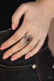 DEW Your Thing - Red Ring - Paparazzi Accessories Ring Bedazzle Me Pretty Mobile Fashion Boutique