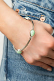 Dewdrop Dancing - Green Bracelet - Paparazzi Accessories Bracelet Bedazzle Me Pretty Mobile Fashion Boutique