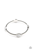 Dewdrop Dancing - White Bracelet - Paparazzi Accessories Bracelet Bedazzle Me Pretty Mobile Fashion Boutique