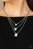 Dewy Drizzle - Green Necklace - Paparazzi Accessories Necklace Bedazzle Me Pretty Mobile Fashion Boutique