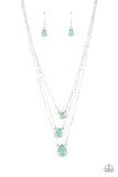 Dewy Drizzle - Green Necklace - Paparazzi Accessories Necklace Bedazzle Me Pretty Mobile Fashion Boutique