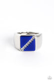 Diagonally Dominant - Blue Ring - Paparazzi Accessories Ring Bedazzle Me Pretty Mobile Fashion Boutique