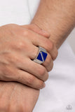 Diagonally Dominant - Blue Ring - Paparazzi Accessories Ring Bedazzle Me Pretty Mobile Fashion Boutique