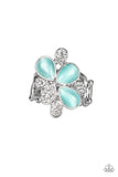 Diamond Daises - Blue Ring - Paparazzi Accessories Ring Bedazzle Me Pretty Mobile Fashion Boutique