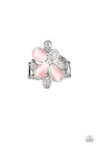 Diamond Daises - Pink Ring - Paparazzi Accessories Ring Bedazzle Me Pretty Mobile Fashion Boutique