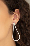 Diamond Drops - White Post Earrings - Paparazzi Accessories Earrings Bedazzle Me Pretty Mobile Fashion Boutique