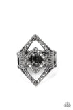 Diamond Duet - Black Ring - Paparazzi Accessories Ring Bedazzle Me Pretty Mobile Fashion Boutique