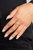 Diamond Duo - Gold Ring - Paparazzi Accessories Ring Bedazzle Me Pretty Mobile Fashion Boutique