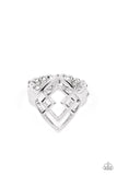 Diamond Duo - Silver Ring - Paparazzi Accessories Ring Bedazzle Me Pretty Mobile Fashion Boutique