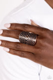 Diamondback Bravado - Copper Ring - Paparazzi Accessories Ring Bedazzle Me Pretty Mobile Fashion Boutique