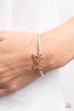 Did I FLUTTER? - Rose Gold Bracelet - Paparazzi Accessories Bracelet Bedazzle Me Pretty Mobile Fashion Boutique