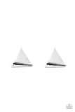 Die TRI-ing - Silver Post Earrings - Paparazzi Accessories Post Earrings Bedazzle Me Pretty Mobile Fashion Boutique