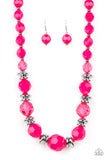 Dine and Dash - Pink Necklace - Paparazzi Accessories Necklace Bedazzle Me Pretty Mobile Fashion Boutique