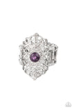 Dining with Royalty - Purple Ring - Paparazzi Accessories Ring Bedazzle Me Pretty Mobile Fashion Boutique