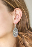 Dinner Party Posh - White Earrings - Paparazzi Accessories Earrings Bedazzle Me Pretty Mobile Fashion Boutique