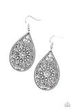 Dinner Party Posh - White Earrings - Paparazzi Accessories Earrings Bedazzle Me Pretty Mobile Fashion Boutique