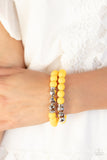 Dip and Dive - Yellow Bracelet - Paparazzi Accessories Bracelet Bedazzle Me Pretty Mobile Fashion Boutique