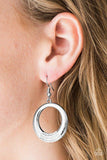 Dip It Low - White Earrings - Paparazzi Accessories Earrings Bedazzle Me Pretty Mobile Fashion Boutique