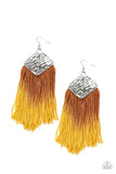 DIP The Scales - Yellow Earrings - Paparazzi Accessories Earrings Bedazzle Me Pretty Mobile Fashion Boutique