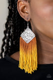 DIP The Scales - Yellow Earrings - Paparazzi Accessories Earrings Bedazzle Me Pretty Mobile Fashion Boutique