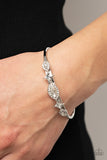 Disarming Dazzle - White Bracelet - Paparazzi Accessories Bracelet Bedazzle Me Pretty Mobile Fashion Boutique