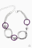 Disc Jockey - Purple Bracelet - Paparazzi Accessories Bracelet Bedazzle Me Pretty Mobile Fashion Boutique