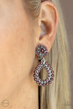 Discerning Droplets - Brown Clip-On Earrings - Paparazzi Accessories Clip-On Earrings Bedazzle Me Pretty Mobile Fashion Boutique