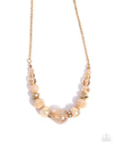 Disco Date - Gold Necklace - Paparazzi Accessories Necklace Bedazzle Me Pretty Mobile Fashion Boutique