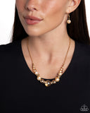 Disco Date - Gold Necklace - Paparazzi Accessories Necklace Bedazzle Me Pretty Mobile Fashion Boutique