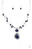 Discovering New Destinations - Blue Necklace - Paparazzi Accessories Necklace Bedazzle Me Pretty Mobile Fashion Boutique