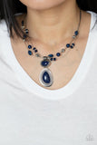 Discovering New Destinations - Blue Necklace - Paparazzi Accessories Necklace Bedazzle Me Pretty Mobile Fashion Boutique