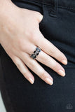 Distractingly Demure - Black Ring - Paparazzi Accessories Ring Bedazzle Me Pretty Mobile Fashion Boutique