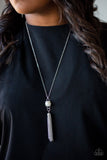 Diva Dance Party - White Necklace - Paparazzi Accessories Necklace Bedazzle Me Pretty Mobile Fashion Boutique