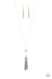 Diva Dance Party - White Necklace - Paparazzi Accessories Necklace Bedazzle Me Pretty Mobile Fashion Boutique