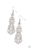Diva Decorum - White Earrings - Paparazzi Accessories Earrings Bedazzle Me Pretty Mobile Fashion Boutique