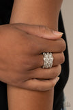 Diva Diadem - White Ring - Paparazzi Accessories Ring Bedazzle Me Pretty Mobile Fashion Boutique