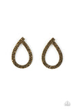 Diva Dust - Brass Post Earrings - Paparazzi Accessories Post Earrings Bedazzle Me Pretty Mobile Fashion Boutique