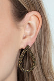 Diva Dust - Brass Post Earrings - Paparazzi Accessories Post Earrings Bedazzle Me Pretty Mobile Fashion Boutique