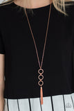 Diva In Diamonds - Copper Necklace - Paparazzi Accessories Necklace Bedazzle Me Pretty Mobile Fashion Boutique