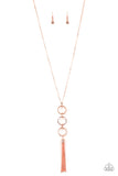 Diva In Diamonds - Copper Necklace - Paparazzi Accessories Necklace Bedazzle Me Pretty Mobile Fashion Boutique