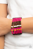 Dive into Maldives - Pink Bracelet - Paparazzi Accessories Bracelet Bedazzle Me Pretty Mobile Fashion Boutique