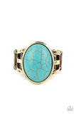 Divine Deserts - Brass Ring - Paparazzi Accessories Ring Bedazzle Me Pretty Mobile Fashion Boutique