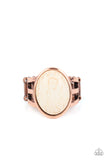 Divine Deserts - Copper Ring - Paparazzi Accessories Ring Bedazzle Me Pretty Mobile Fashion Boutique