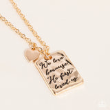 Divine Devotion - Gold Necklace - Paparazzi Accessories Necklace Bedazzle Me Pretty Mobile Fashion Boutique
