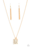 Divine Devotion - Gold Necklace - Paparazzi Accessories Necklace Bedazzle Me Pretty Mobile Fashion Boutique