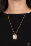 Divine Devotion - Gold Necklace - Paparazzi Accessories Necklace Bedazzle Me Pretty Mobile Fashion Boutique