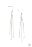 Divine Droplets - White Earrings - Paparazzi Accessories Earrings Bedazzle Me Pretty Mobile Fashion Boutique