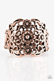 Divinely Daisy - Copper Ring - Paparazzi Accessories Ring Bedazzle Me Pretty Mobile Fashion Boutique